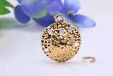 Star Fish Fossil Charm, Made from Solid Yellow Gold, Complete with Attachment Link