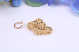 Map of Ireland Charm, Made from Solid Yellow Gold, British Hallmarked, Complete with Attachment Link