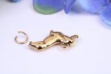 Dachshund Dog Charm, Made from Solid Cast Yellow Gold, Complete with Attachment Link