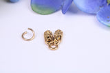 Baby Shoes Charm, Made from Solid Yellow Gold, British Hallmarked, Complete with Attachment Link
