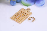 Calculator Charm, Made from Solid Cast Yellow Gold, British Hallmarked