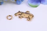 Hippopotamus Charm, Made from Solid Cast Yellow Gold, British Hallmarked