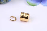 Baby Mug Charm, Made from Solid Yellow Gold, British Hallmarked, Complete with Attachment Link
