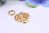 Bunch of Buttons Charm, Made from Solid Cast Yellow Gold, British Hallmarked