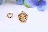 Skull Charm, Made from Solid Cast Yellow Gold, British Hallmarked