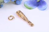 Champagne Bottle Charm, Made from Solid Cast Yellow Gold, British Hallmarked