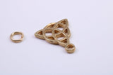 Trinity Knot Charm, Traditional Charm, Made from Solid 14K Yellow Gold, British Hallmarked, Complete with Attachment Link