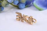 Love Charm, Made from Solid Cast Yellow Gold, British Hallmarked, Complete with Attachment Link
