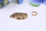 Wine Barrel Charm, Made from Solid Cast Yellow Gold, British Hallmarked