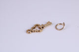 Key Charm, Traditional Charm, Made from Solid Cast Yellow Gold, British Hallmarked