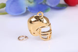 American Football Hat charm, Traditional Charm, Made from Solid Cast Yellow Gold, British Hallmarked