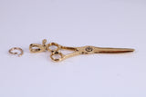 Scissor Charm, Traditional Charm, Made from Solid Cast Yellow Gold, British Hallmarked