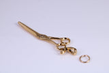 Scissor Charm, Traditional Charm, Made from Solid Cast Yellow Gold, British Hallmarked