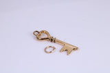 Key Charm, Traditional Charm, Made from Solid Cast Yellow Gold, British Hallmarked