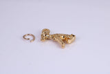Dog Charm, Traditional Charm, Made from Solid Cast Yellow Gold, British Hallmarked
