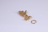 Dog Charm, Traditional Charm, Made from Solid Cast Yellow Gold, British Hallmarked