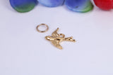 Swallow Bird Charm, Traditional Charm, Made from Solid Cast Yellow Gold, British Hallmarked