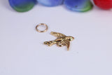 Swallow Bird Charm, Traditional Charm, Made from Solid Cast Yellow Gold, British Hallmarked