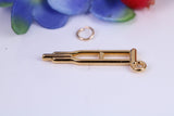 Crutch Charm, Traditional Charm, Made from Solid Cast Yellow Gold, British Hallmarked