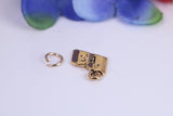 Reading Book Charm, Traditional Charm, Made from Solid Cast Yellow Gold, British Hallmarked
