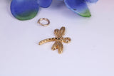 Dragonfly Charm, Traditional Charm, Made from Solid Cast Yellow Gold, British Hallmarked