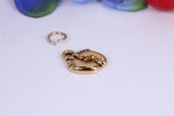 Feet Charm, Traditional Charm, Made from Solid Cast Yellow Gold, British Hallmarked