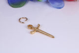 Sword Charm, Traditional Charm, Made from Solid Cast Yellow Gold, British Hallmarked