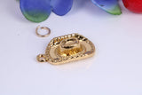 Cowboy Hat Charm, Traditional Charm, This charm is made from solid cast Yellow Gold British Hallmarked