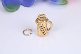 Pint of Beer Charm, Traditional Charm, Made From Solid Cast Yellow Gold with British Hallmark