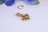 Fleur De Lis Charm, Made from Solid Cast Yellow Gold, British Hallmarked