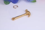 Hammer Charm, Traditional Charm, Made from Solid Cast Yellow Gold, British Hallmarked