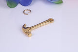 Hammer Charm, Traditional Charm, Made from Solid Cast Yellow Gold, British Hallmarked