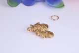 Oven Gloves Charm, Traditional Charm, Made from Solid Cast Yellow Gold, British Hallmarked
