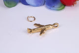 Airplane Charm, Traditional Charm, Made from Solid Cast Yellow Gold, British Hallmarked