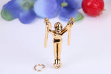 Gymnast Charm, Traditional Charm, Made from Solid Cast Yellow Gold, British Hallmarked