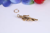 Girl Jogging Charm, Traditional Charm, Made from Solid Cast Yellow Gold, British Hallmarked
