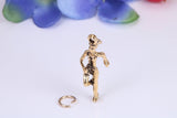 Girl Jogging Charm, Traditional Charm, Made from Solid Cast Yellow Gold, British Hallmarked