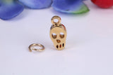 Skull Charm, Made from Solid Cast Yellow Gold, British Hallmarked