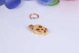 Skull Charm, Made from Solid Cast Yellow Gold, British Hallmarked
