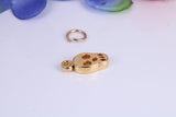 Skull Charm, Made from Solid Cast Yellow Gold, British Hallmarked