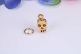 Skull Charm, Made from Solid Cast Yellow Gold, British Hallmarked
