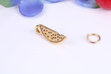 Slice of Melon Charm, Traditional Charm, Made from Solid Cast Yellow Gold, British Hallmarked