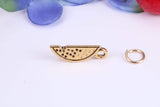 Slice of Melon Charm, Traditional Charm, Made from Solid Cast Yellow Gold, British Hallmarked