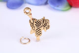 Horse Saddle charm, Traditional Charm, Made from Solid Cast Yellow Gold, British Hallmarked