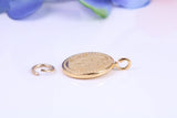 Peace, Joy and Wish Charm, Made from Solid Cast Yellow Gold, British Hallmarked