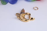 Great White Shark Charm, Made from Solid Cast Yellow Gold, British Hallmarked