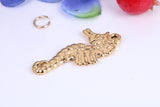 Seahorse Charm, Traditional Charm, Made from Solid Cast Yellow Gold, British Hallmarked