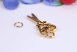 Scissor Charm, Traditional Charm, Made from Solid Cast Yellow Gold, British Hallmarked