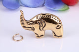 African Elephant Charm, Traditional Charm, Made from Solid Cast Yellow Gold, British Hallmarked