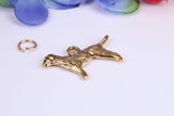 Pointer Dog Charm, Traditional Charm, Made from Solid Cast Yellow Gold, British Hallmarked